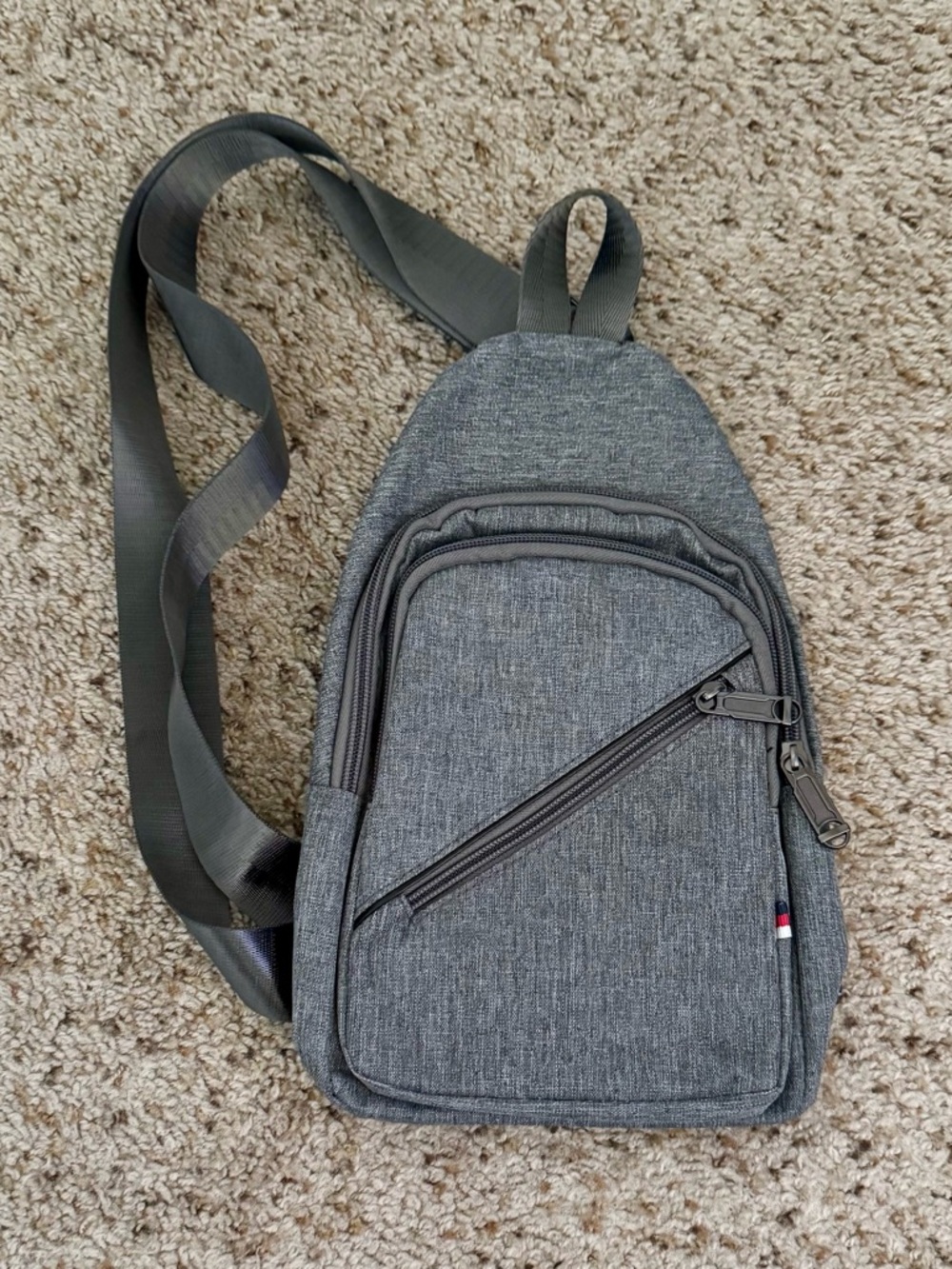 Men's Gray Sling Belt Bag - Casual Crossbody Organizer